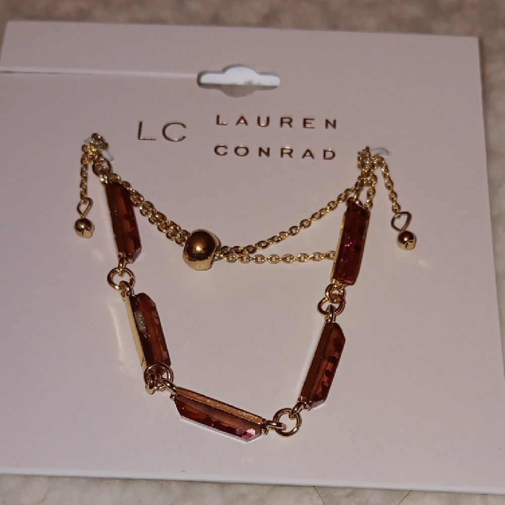 LC Lauren Conrad Gold and Brown Bracelet
